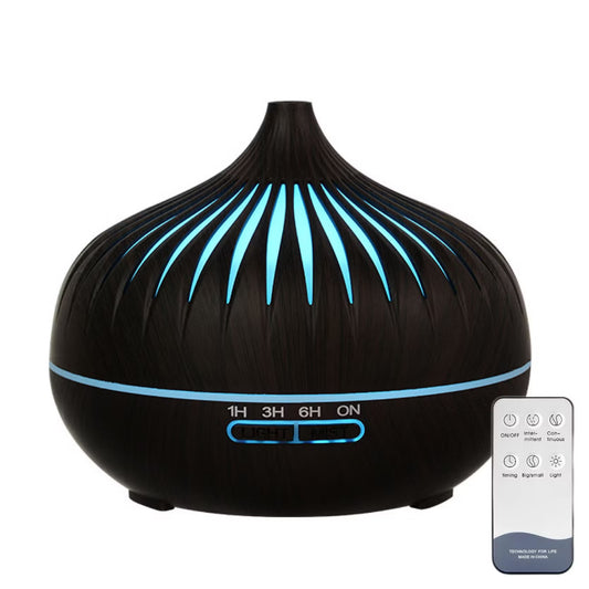 550ml Wood Grain Aromatherapy Essential Oil Diffuser with Remote – Ultrasonic Air Humidifier & Fragrance Scent Machine